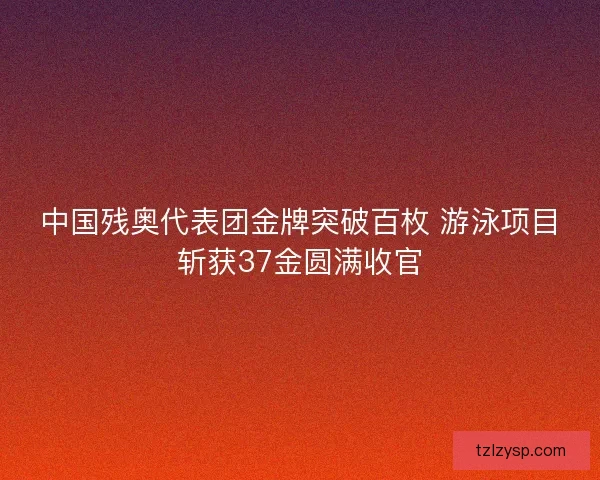 中国残奥代表团金牌突破百枚 游泳项目斩获37金圆满收官